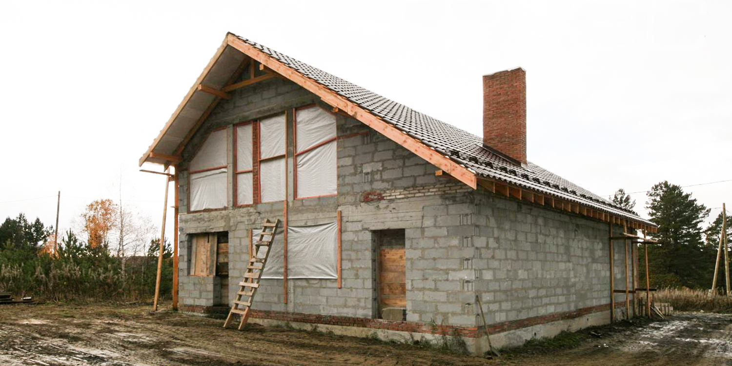 "Коробки" домов - стадия "основа"