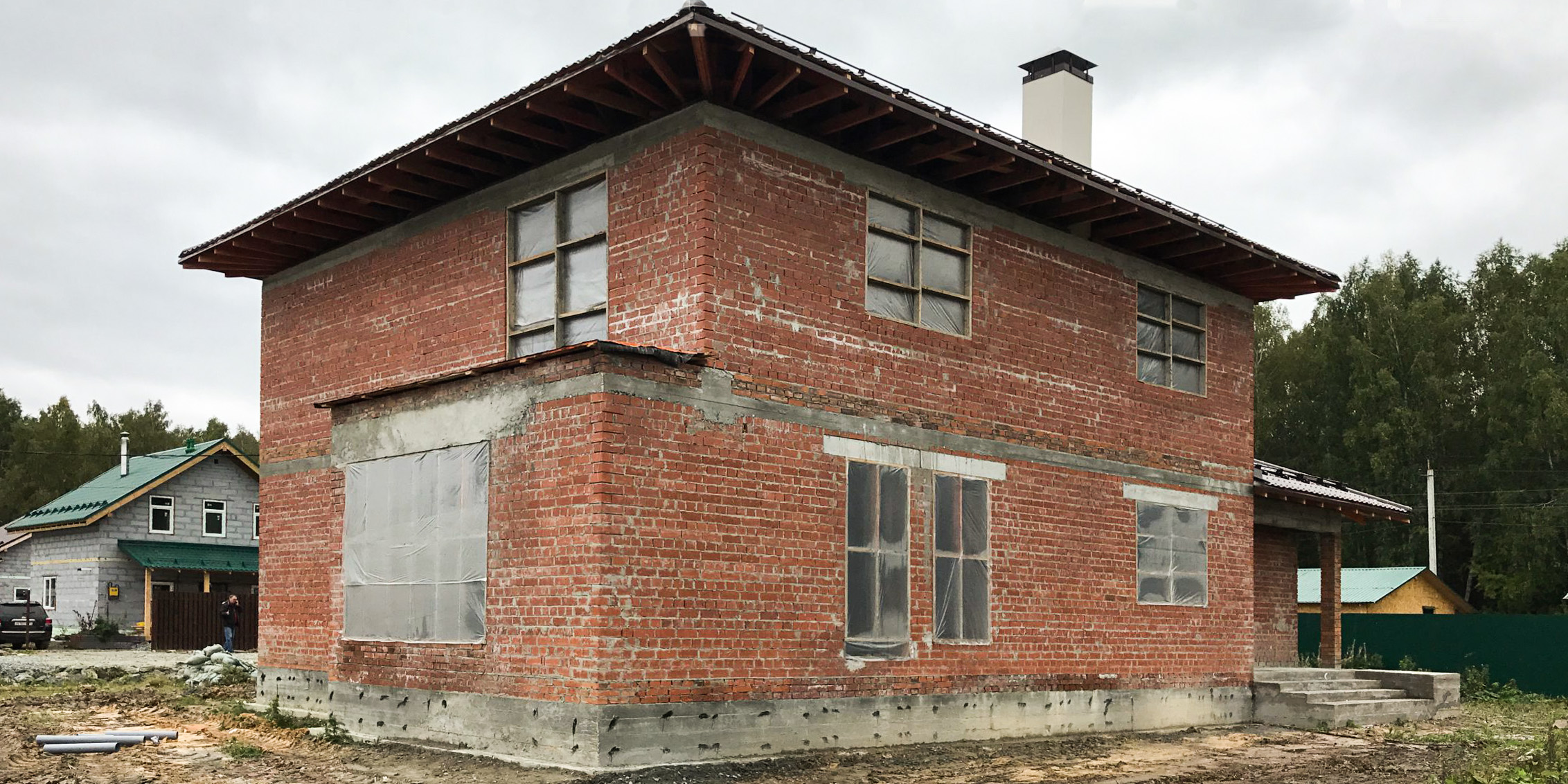 "Коробки" домов - стадия "основа"